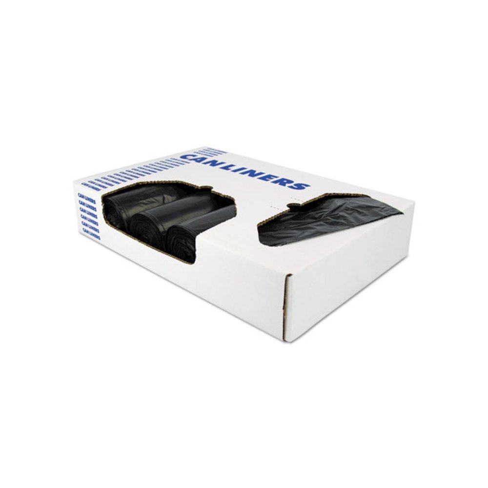 Linear Low-Density Can Liners, Super Tuf, 56 gal, 0.9 mil, 43" x 47", Black, 100/Carton. Picture 3