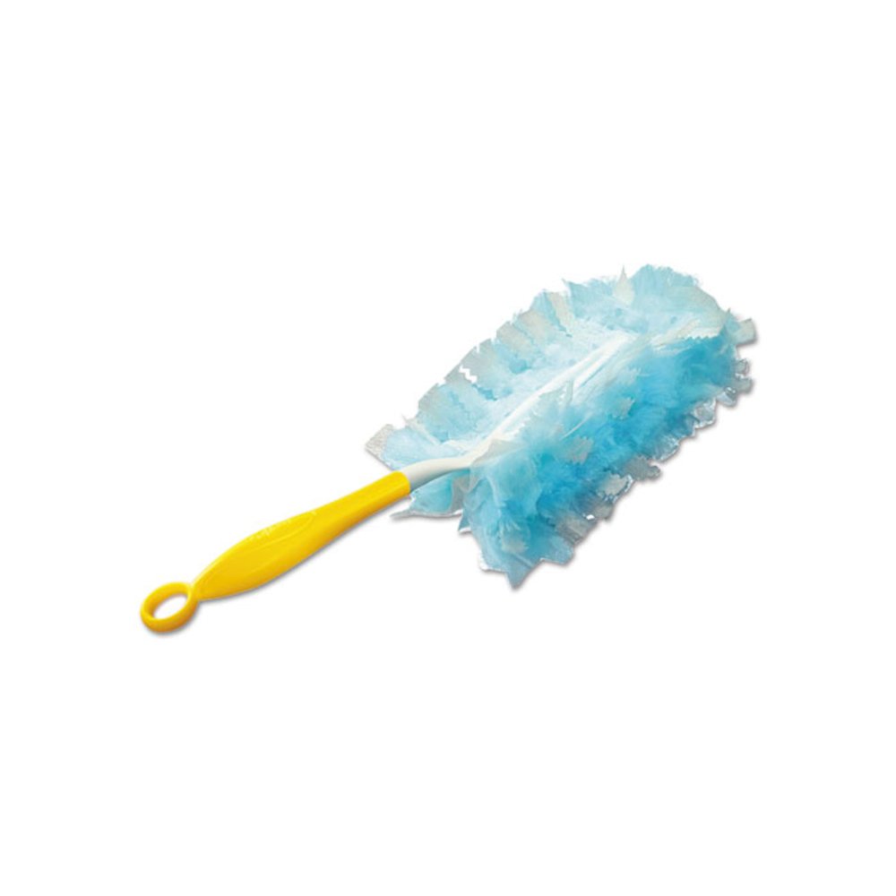 Dusters Starter Kit, Dust Lock Fiber, 6" Handle with Five Refill Dusters, Blue/Yellow, 6/Carton. Picture 4
