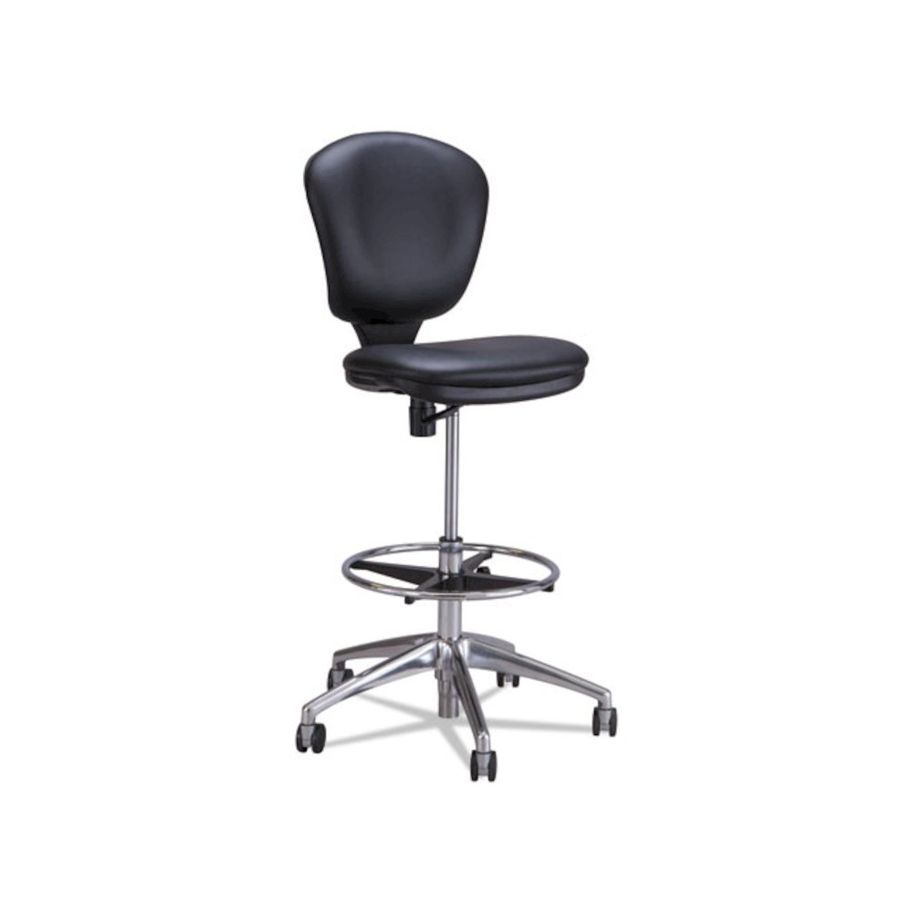 Metro Collection Extended-Height Chair, Supports Up to 250 lb, 23" to 33" Seat Height, Black Vinyl Seat/Back, Chrome Base. Picture 1