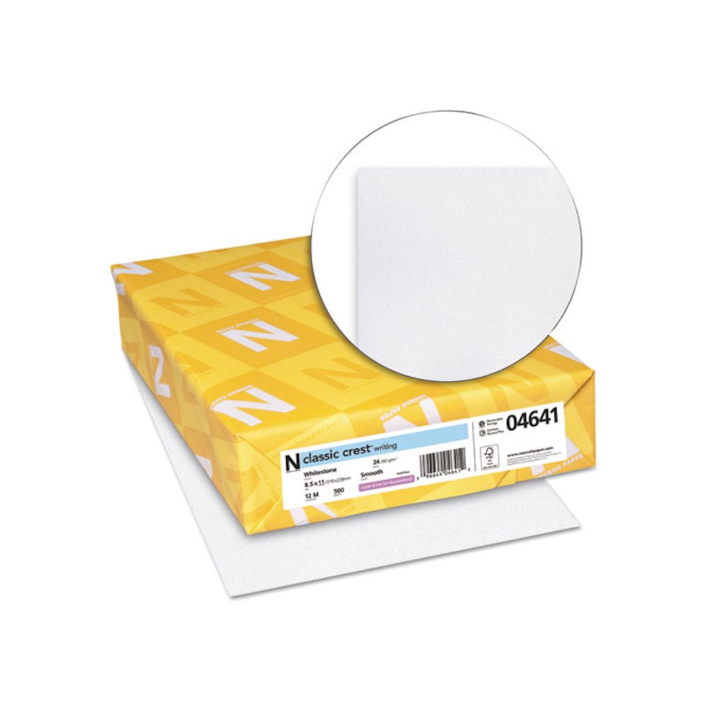 CLASSIC CREST Stationery Writing Paper, 24 lb Bond Weight, 8.5 x 11, Whitestone, 500/Ream. Picture 2