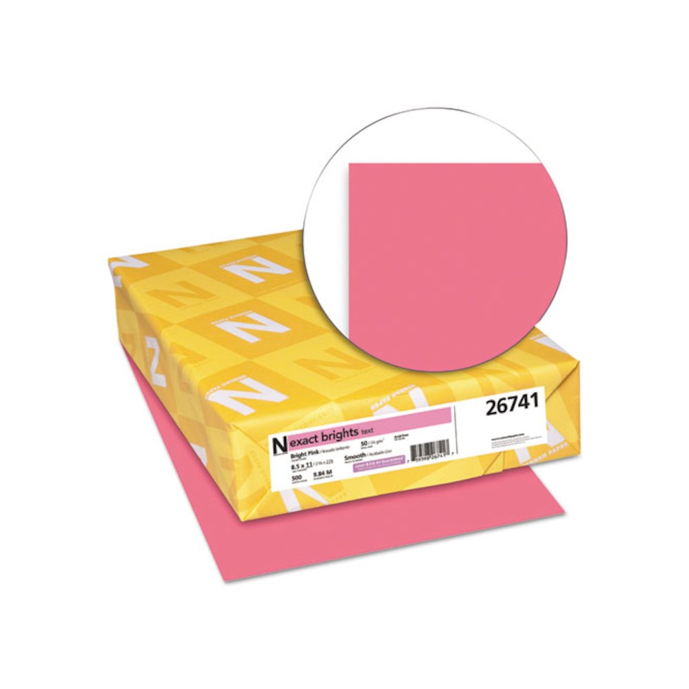 Exact Brights Paper, 20 lb Bond Weight, 8.5 x 11, Bright Pink, 500/Ream. Picture 2