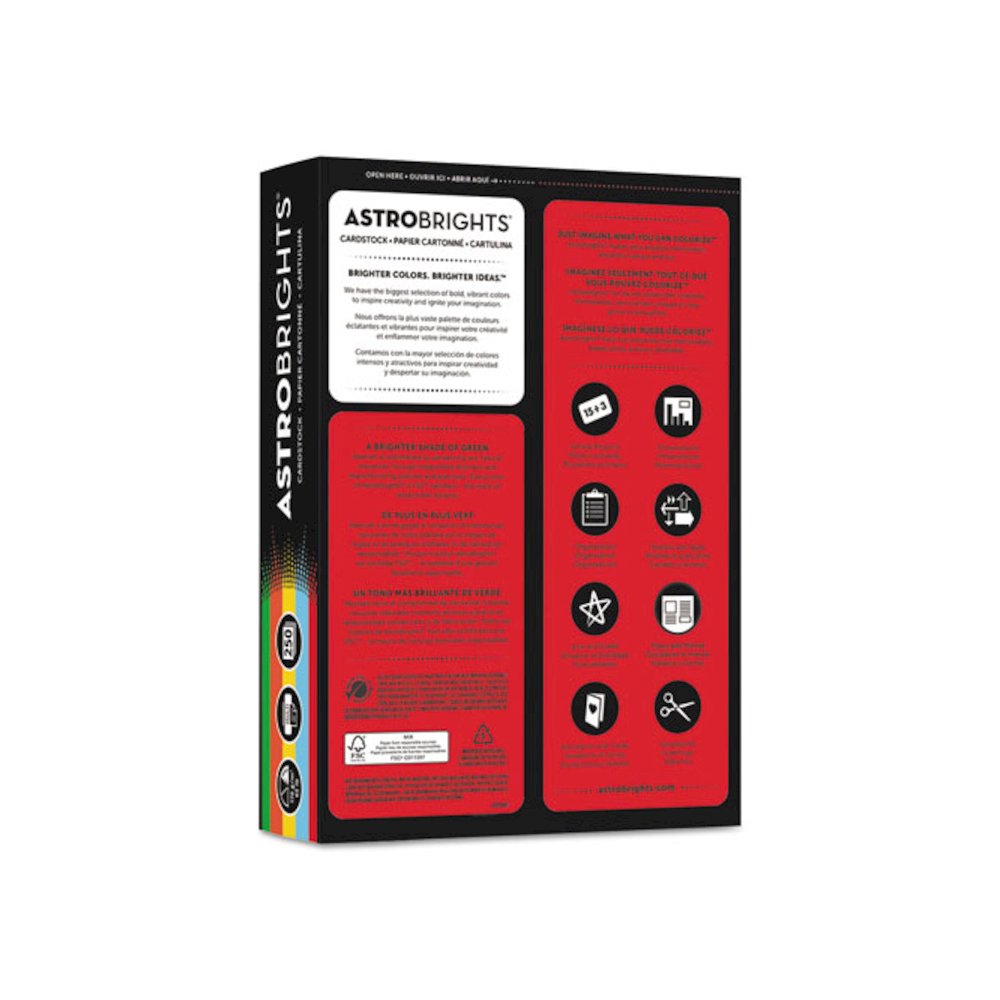 Color Cardstock -"Eco" Assortment, 65 lb Cover Weight, 8.5 x 11, Assorted, 250/Pack. Picture 3