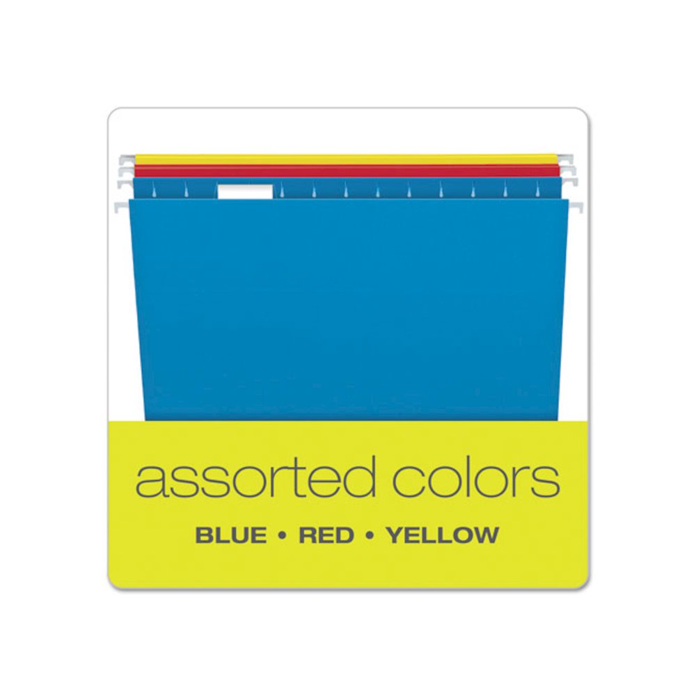 Colored Hanging Folders, Legal Size, 1/5-Cut Tabs, Assorted Colors, 25/Box. Picture 3