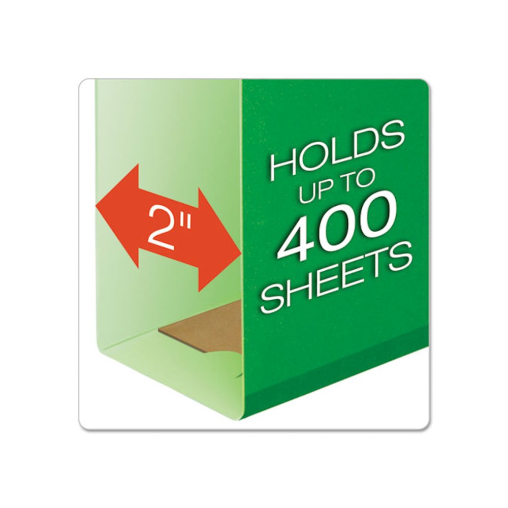 Extra Capacity Reinforced Hanging File Folders with Box Bottom, 2" Capacity, Letter Size, 1/5-Cut Tabs, Bright Green, 25/Box. Picture 2
