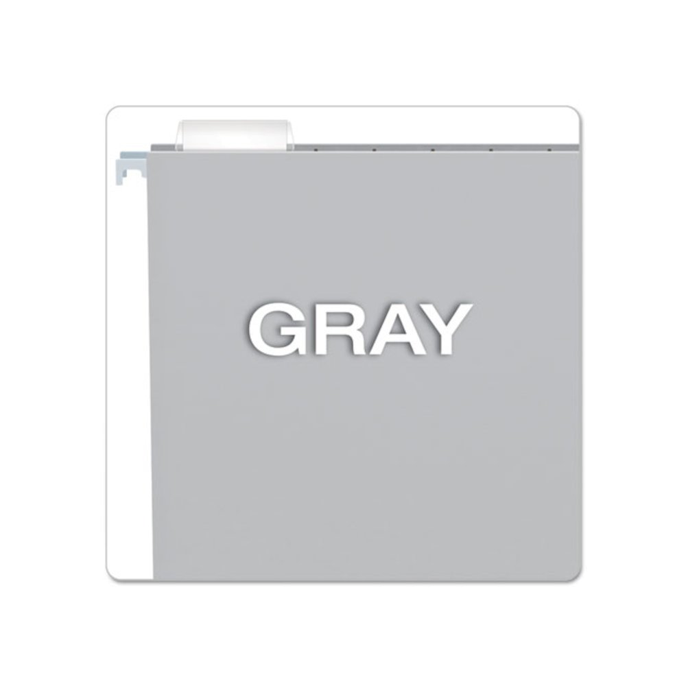 Colored Hanging Folders, Letter Size, 1/5-Cut Tabs, Gray, 25/Box. Picture 3