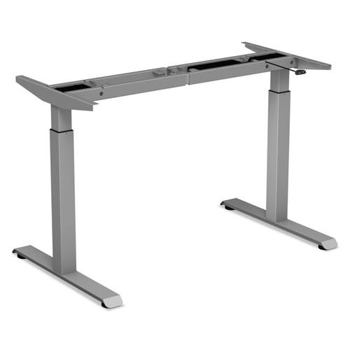 Alera AdaptivErgo Sit-Stand Two-Stage Electric Height-Adjustable Table Base, 48.06" x 24.35" x 27.5" to 47.2", Gray. Picture 1