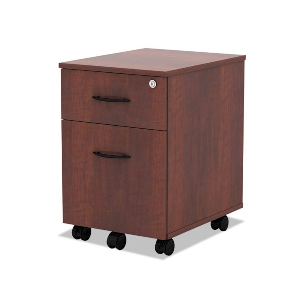 Alera Valencia Series Mobile Pedestal, Left/Right, 2-Drawers: Box/File, Legal/Letter, Medium Cherry, 15.88" x 19.13" x 22.88". Picture 3