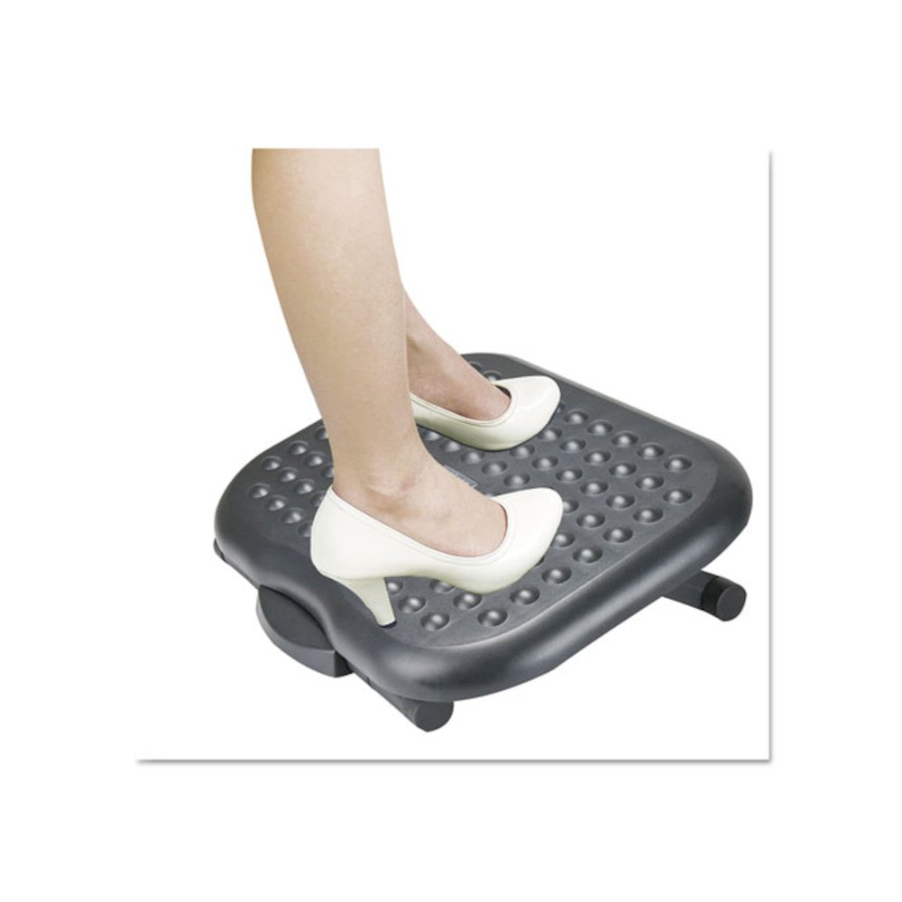 Relaxing Adjustable Footrest, 13.75w x 17.75d x 4.5 to 6.75h, Black. Picture 3