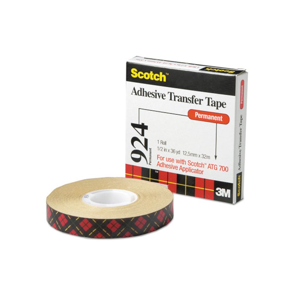 ATG Adhesive Transfer Tape, Permanent, Holds Up to 0.5 lb, 0.5" x 36 yd, Clear. Picture 2