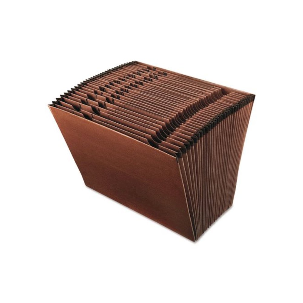 Earthwise by Pendaflex Recycled Indexed Expanding File, 31 Sections, 1/31-Cut Tabs, Letter Size, Red Fiber. Picture 1