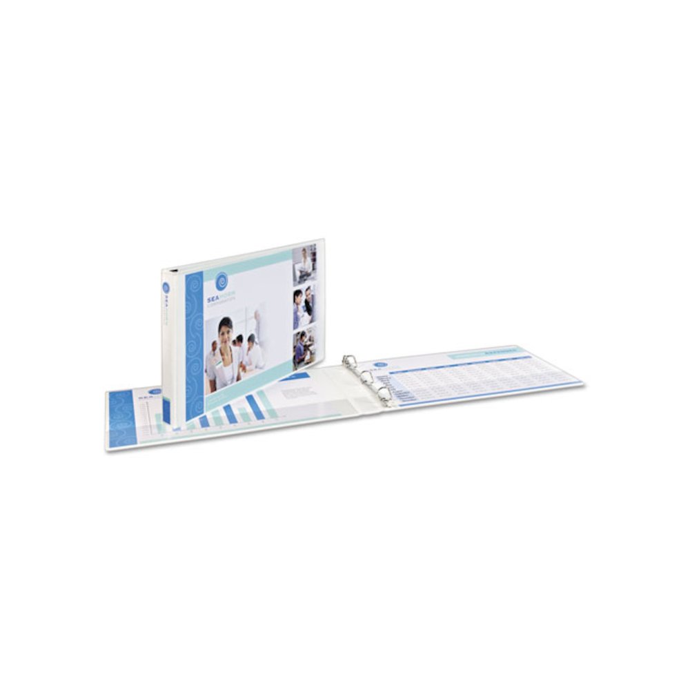 Heavy-Duty View Binders, 3 Rings, 1.5" Capacity, 11 x 17, White. Picture 5
