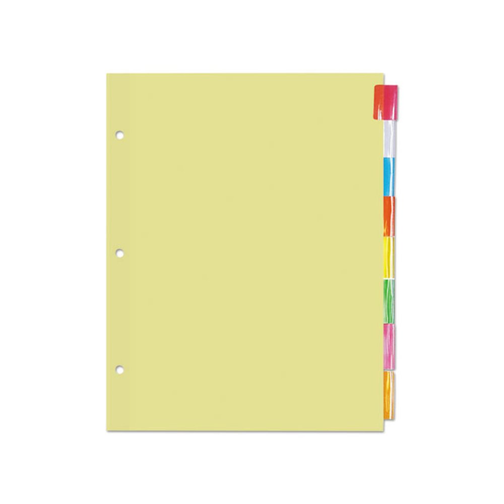 Insertable Tab Index, 8-Tab, 11 x 8.5, Buff, Assorted Tabs, 24 Sets. Picture 1