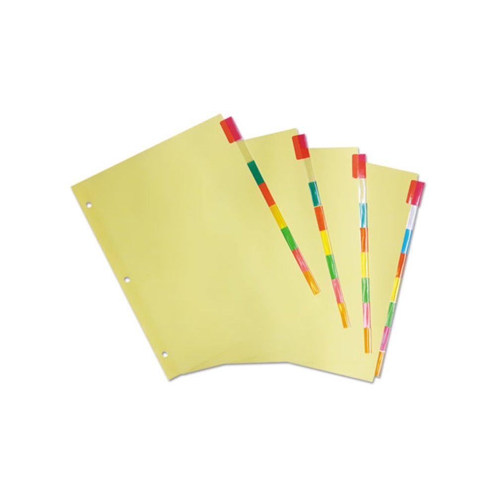 Insertable Tab Index, 8-Tab, 11 x 8.5, Buff, Assorted Tabs, 24 Sets. Picture 2