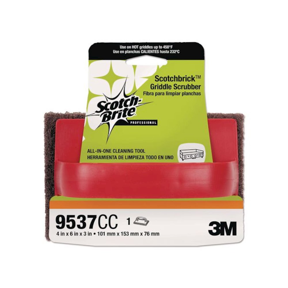 Scotchbrick Griddle Scrubber 9537, 4 x 6, Red/Black, 12/Carton. Picture 2