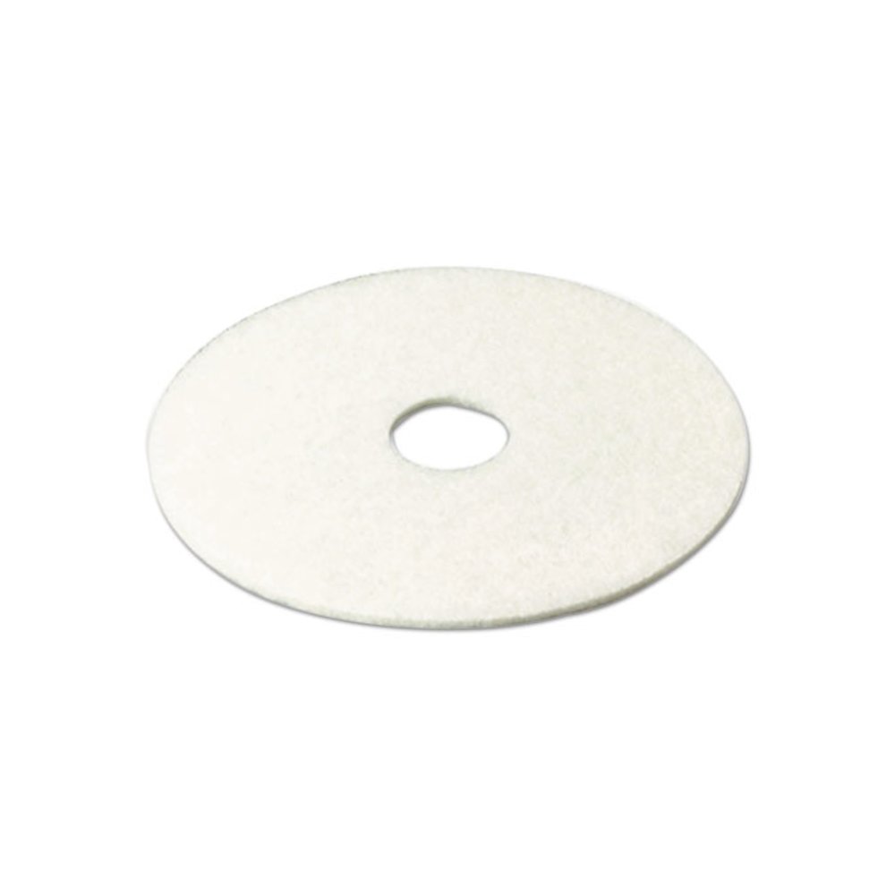 Low-Speed Super Polishing Floor Pads 4100, 13" Diameter, White, 5/Carton. Picture 3