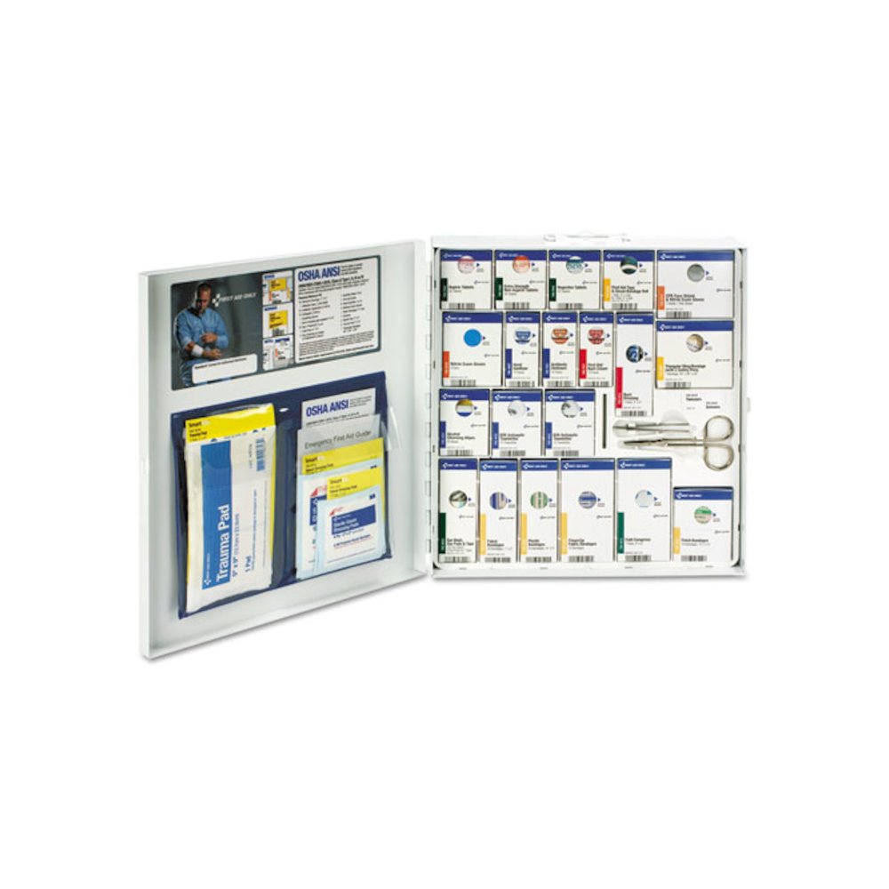 ANSI 2021 SmartCompliance General Business First Aid Station for 50 People, with Medication, 241 Pieces, Metal Case. Picture 2