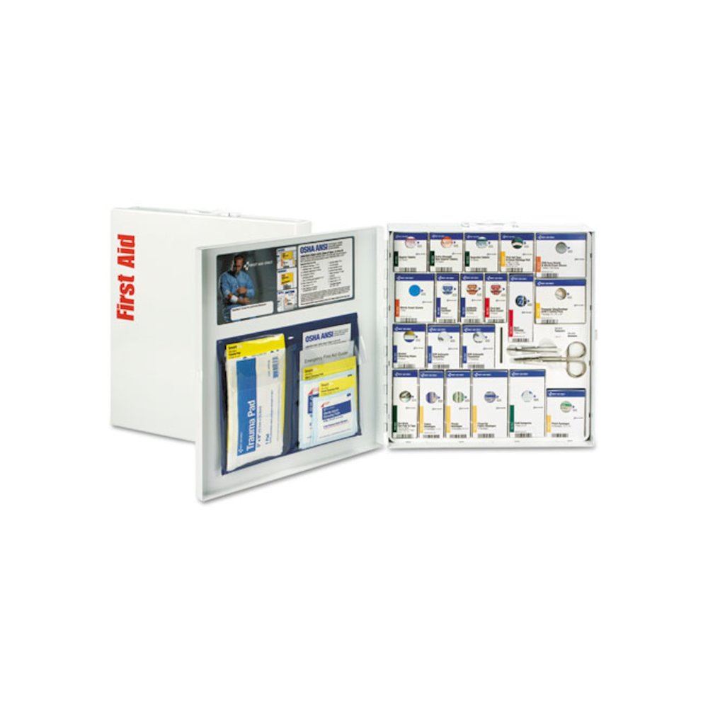ANSI 2021 SmartCompliance General Business First Aid Station for 50 People, with Medication, 241 Pieces, Metal Case. Picture 1