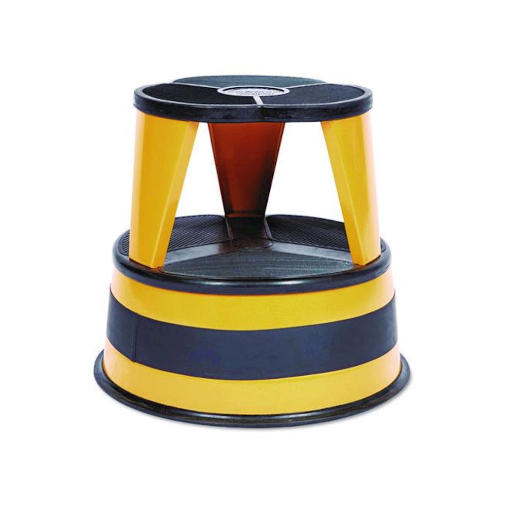 Kik-Step Steel Step Stool, 2-Step, 350 lb Capacity, 16" Diameter x 14.25"h, Orange. Picture 1