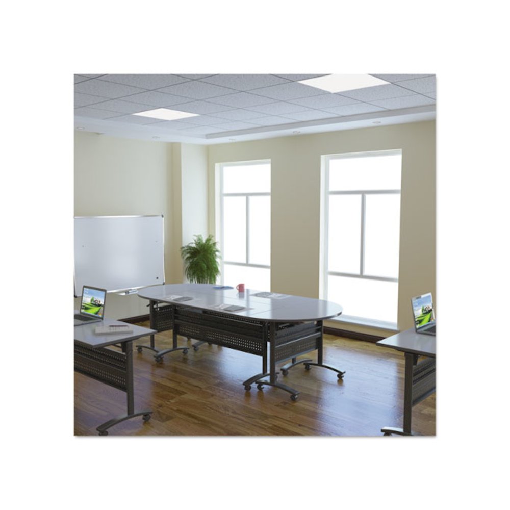 Reversible Laminate Table Top, Rectangular, 59.38w x 23.63d, White/Gray. Picture 3