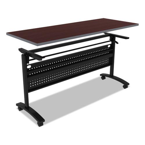 Reversible Laminate Table Top, Rectangular, 59.5w x 23.63,Medium Cherry/Mahogany. Picture 4