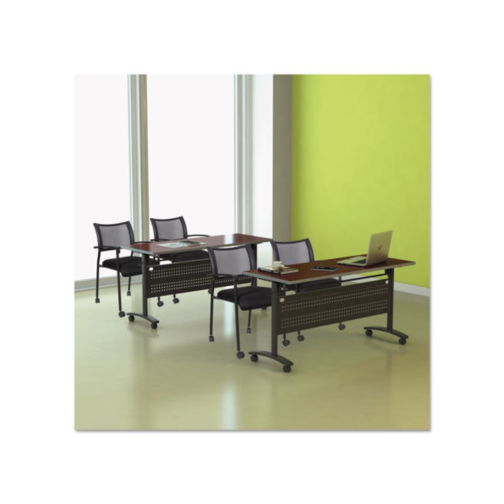 Reversible Laminate Table Top, Rectangular, 59.5w x 23.63,Medium Cherry/Mahogany. Picture 8