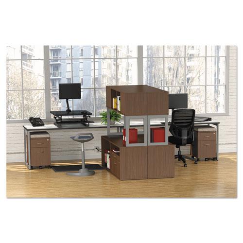 Alera Valencia Series Mobile Pedestal, Left/Right, 2-Drawers: Box/File, Legal/Letter, Modern Walnut, 15.88" x 19.13" x 22.88". Picture 6