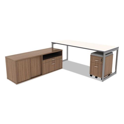 Alera Valencia Series Mobile Pedestal, Left/Right, 2-Drawers: Box/File, Legal/Letter, Modern Walnut, 15.88" x 19.13" x 22.88". Picture 7
