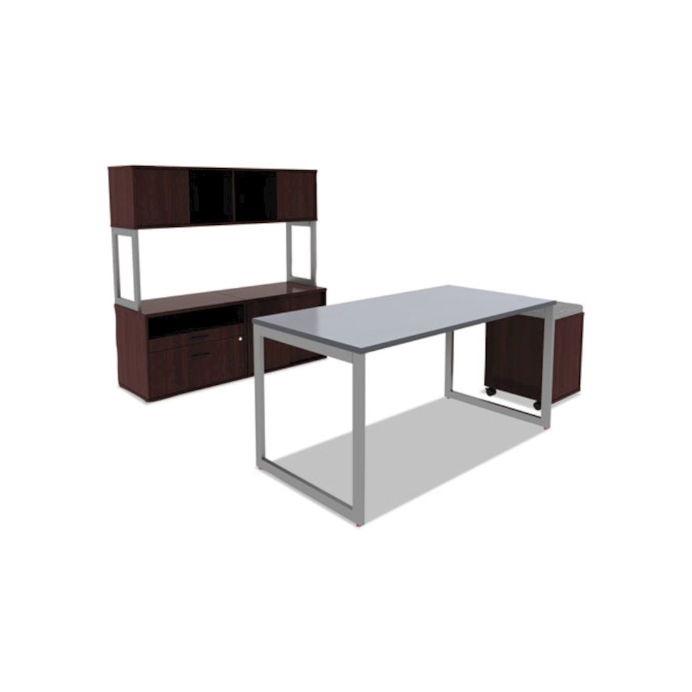 Reversible Laminate Table Top, Rectangular, 59.38w x 29.5d, White/Gray. Picture 3