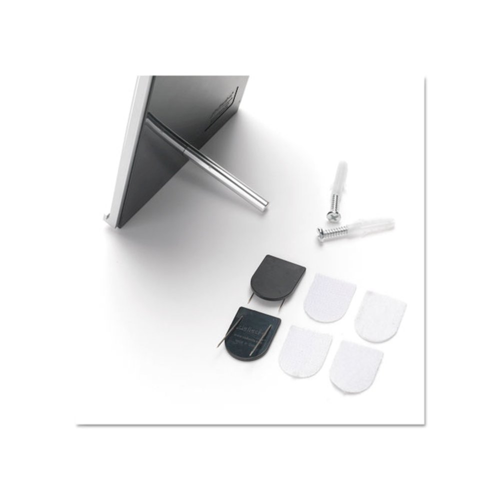 Interior Image Anti-Glare Sign Holder, Landscape, 8.5" x 2" Insert, Black/Silver. Picture 3