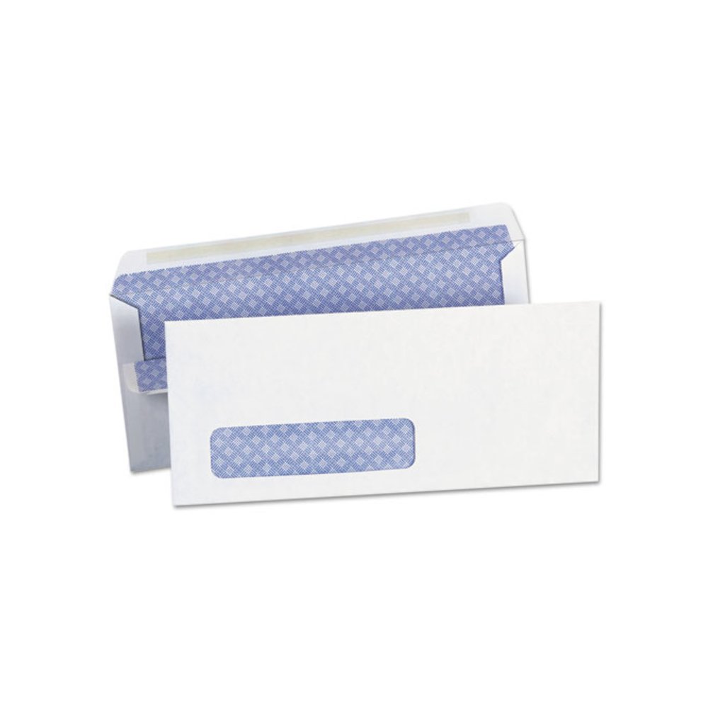 Self-Seal Security Tint Business Envelope, Address Window, #10, Square Flap, Self-Adhesive Closure, 4.13 x 9.5, White, 500/BX. Picture 1