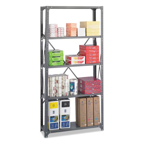 Commercial Steel Shelving Unit, Five-Shelf, 36w x 12d x 75h, Dark Gray. Picture 6