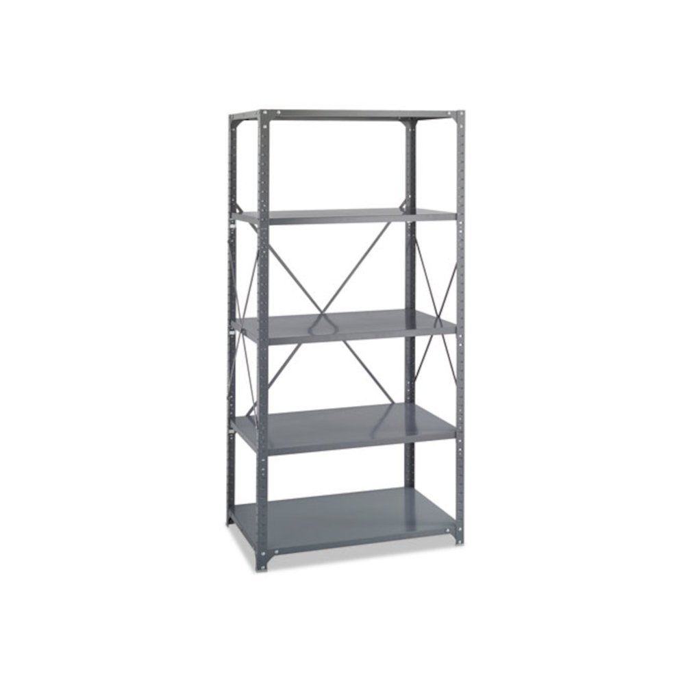 Commercial Steel Shelving Unit, Five-Shelf, 36w x 24d x 75h, Dark Gray. Picture 1