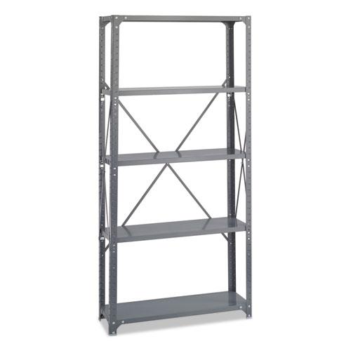 Commercial Steel Shelving Unit, Five-Shelf, 36w x 12d x 75h, Dark Gray. Picture 3