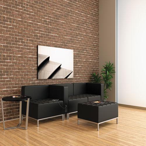 Alera QUB Series Ottoman, 26.38" x 21.5" x 17.5", Black. Picture 11