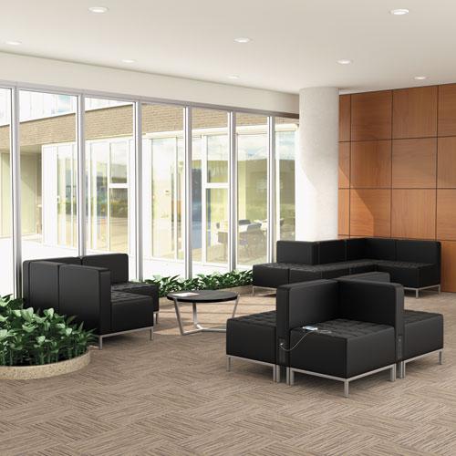 Alera QUB Series Ottoman, 26.38" x 21.5" x 17.5", Black. Picture 3