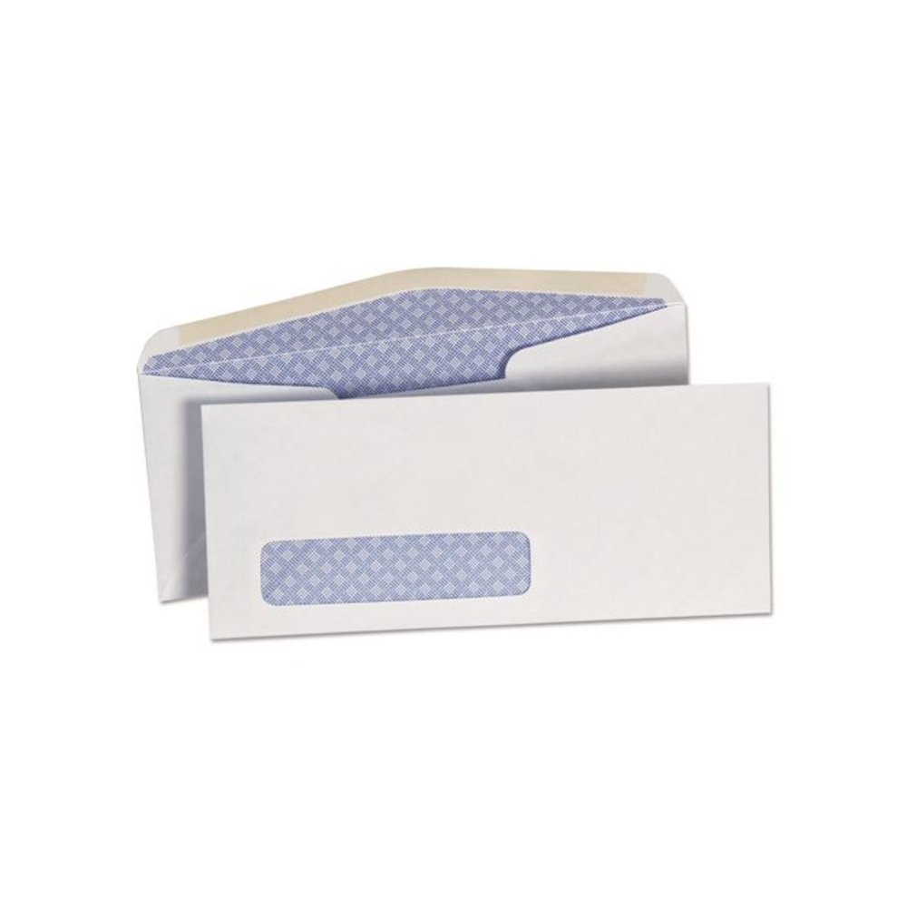 #10 Trade Size Security Tint Envelope, Commercial Flap, Gummed Closure, 4.13 x 9.5, White, 500/Box. Picture 3