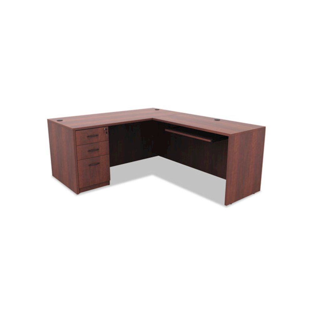Alera Valencia Series Full Pedestal File, Left/Right, 3-Drawers: Box/Box/File, Legal/Letter, Cherry, 15.63" x 20.5" x 28.5". Picture 10
