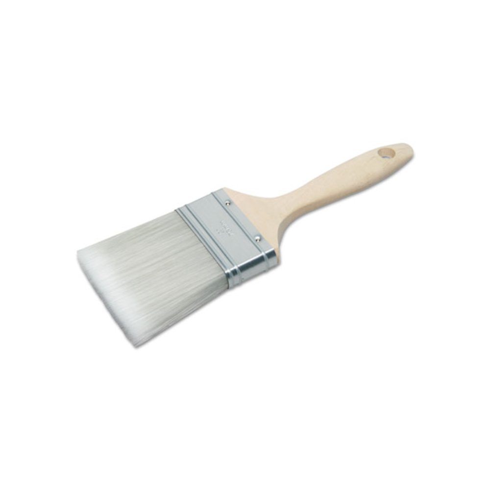 8020015964245, SKILCRAFT Synthetic Filament Paint Brush, 0.56" Wide, Flat Profile, Hardwood Handle. Picture 1