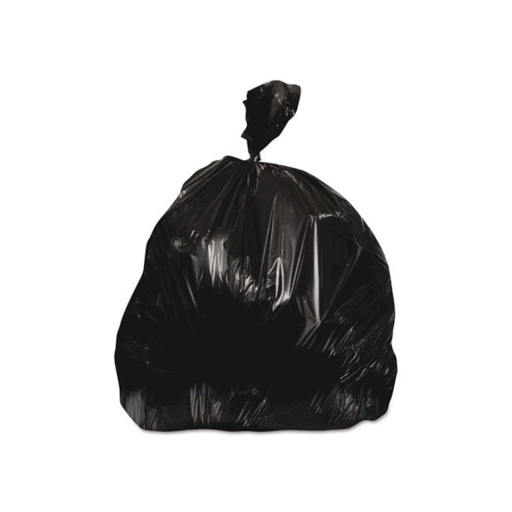 Linear Low-Density Can Liners, 45 gal, 0.7 mil, 40" x 46", Black, 250/Carton. Picture 1