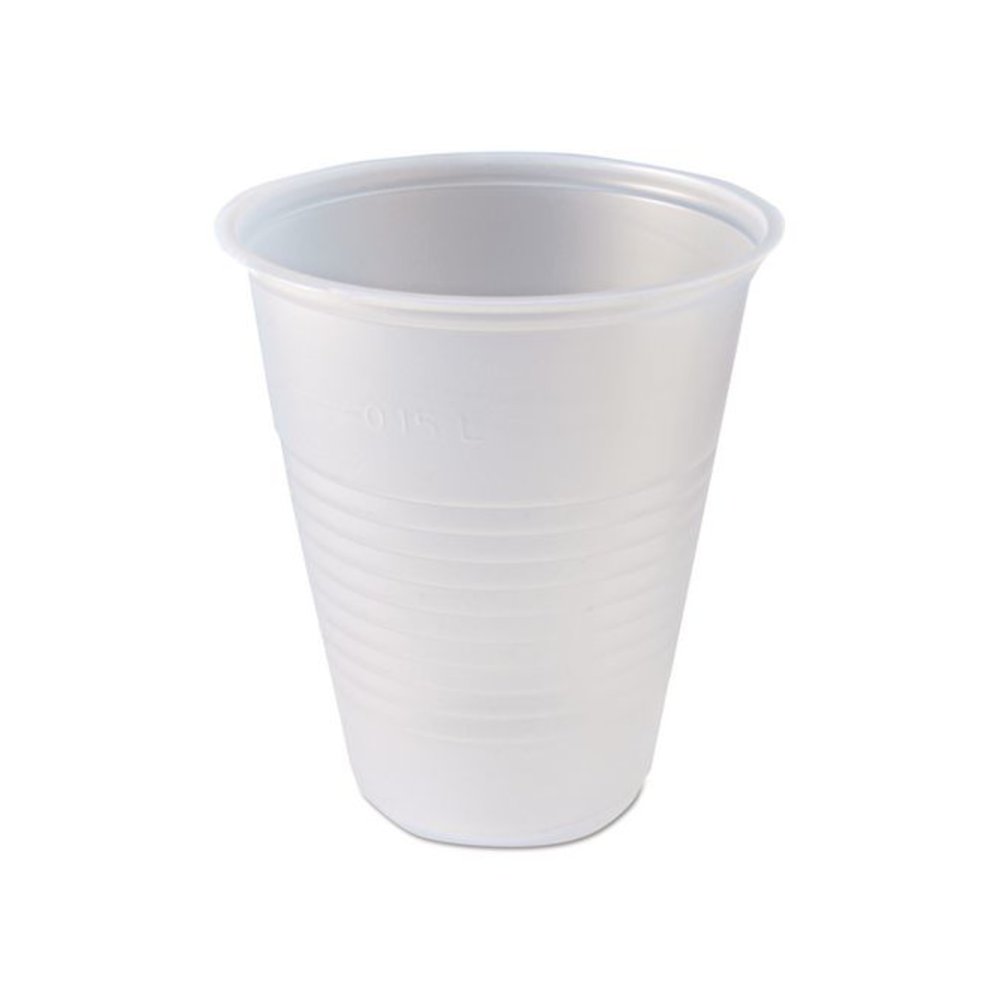 RK Ribbed Cold Drink Cups, 7 oz, Plastic, Clear, 100/Bag, 25 Bags/Carton. Picture 1