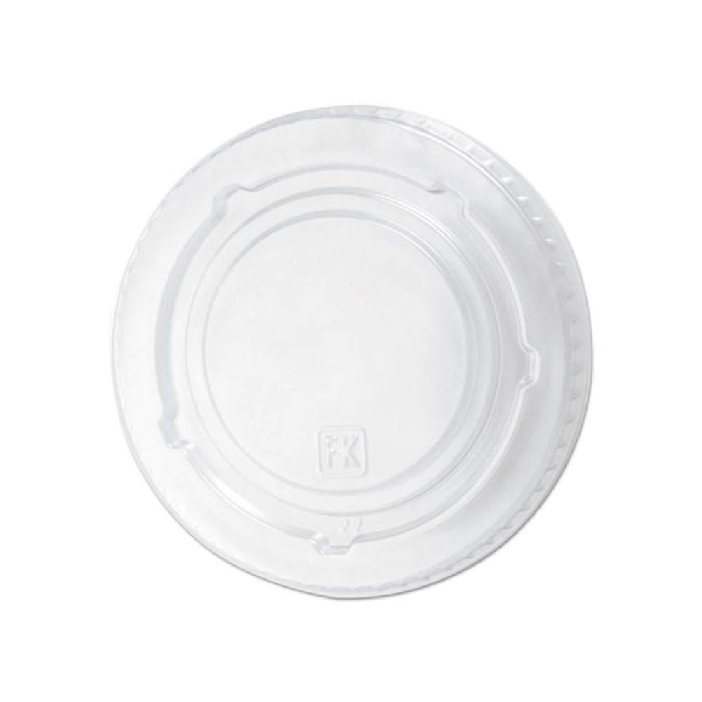 Kal-Clear/Nexclear Drink Cup Lids, Flat Lid with No Slot, Fits 12 oz to 20 oz Cold Cups, Plastic, Clear, 1,000/Carton. Picture 1