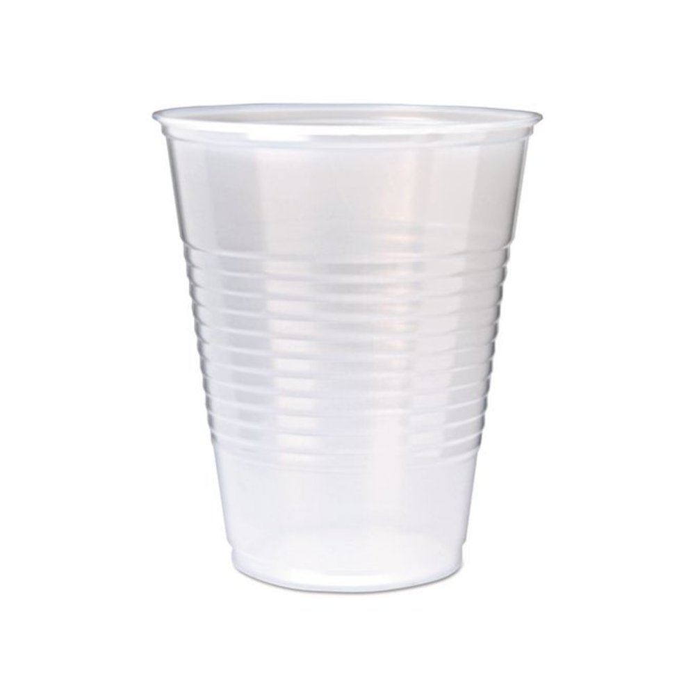 RK Ribbed Cold Drink Cups, 12 oz, Plastic, Translucent, 50/Sleeve, 20 Sleeves/Carton. Picture 1