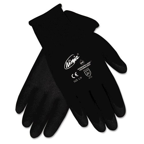 Ninja HPT PVC Coated Nylon Gloves, Large, Black, 12/Pack. Picture 1