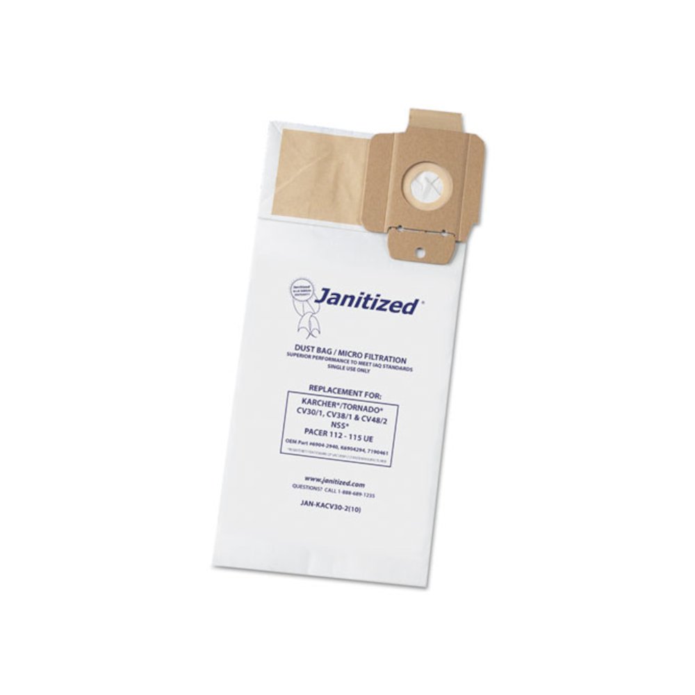 Vacuum Filter Bags Designed to Fit Karcher/Tornado CV30/1, CV38/1, CV48/2, 100/Carton. Picture 1