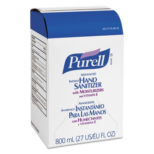 Advanced Hand Sanitizer Gel, Bag-in-Box, 800 mL Refill, Unscented, 12/Carton. Picture 1