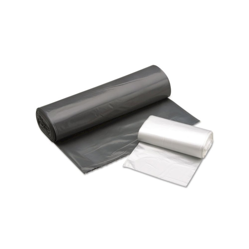 8105015171358, SKILCRAFT High Density Coreless Roll Can Liners, 57 gal, 25.4 mic, 36" x 58", Gray, Perforated Roll, 100/Box. Picture 1