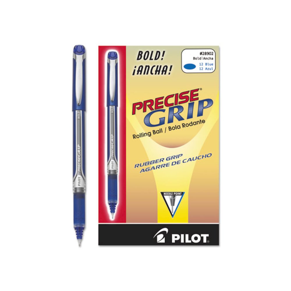 Precise Grip Rollerball Pen, Stick, Bold 1 mm, Blue Ink, Blue Barrel. Picture 3