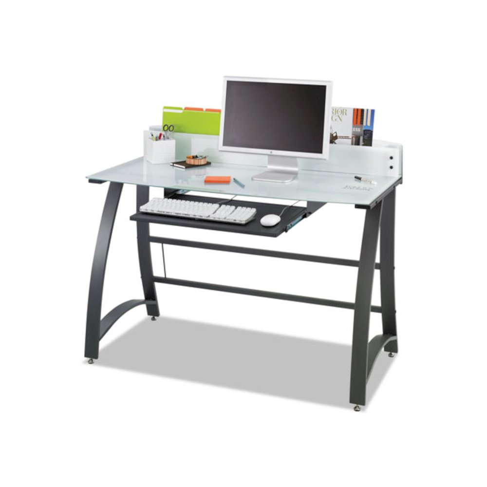 Xpressions 47" Computer Desk, 47" x 23" x 37", Frosted/Black. Picture 3