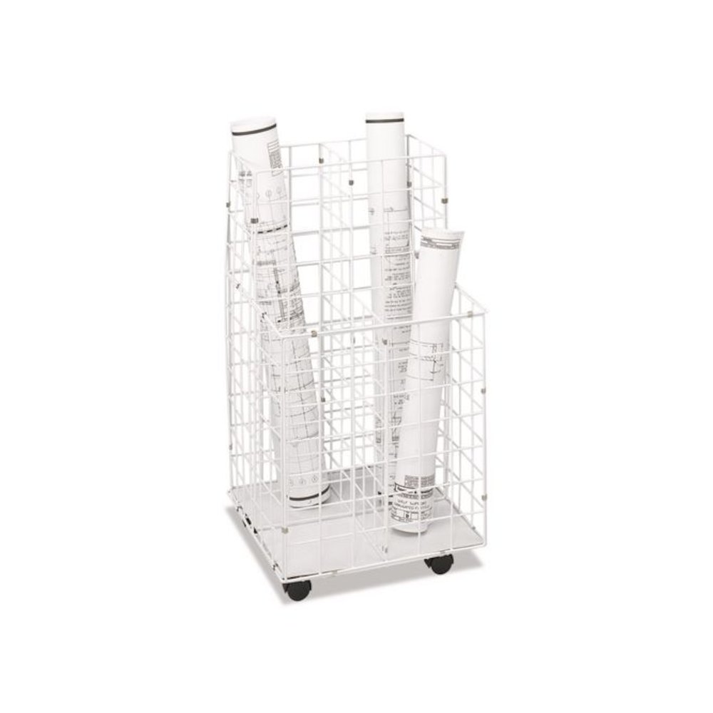 Wire Roll Files, 4 Compartments, 16.25w x 16.5d x 30.5h, White. Picture 1
