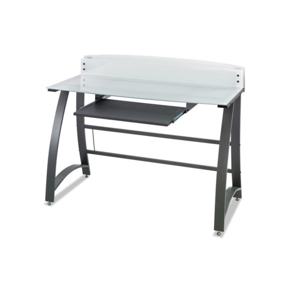 Xpressions 47" Computer Desk, 47" x 23" x 37", Frosted/Black. Picture 1